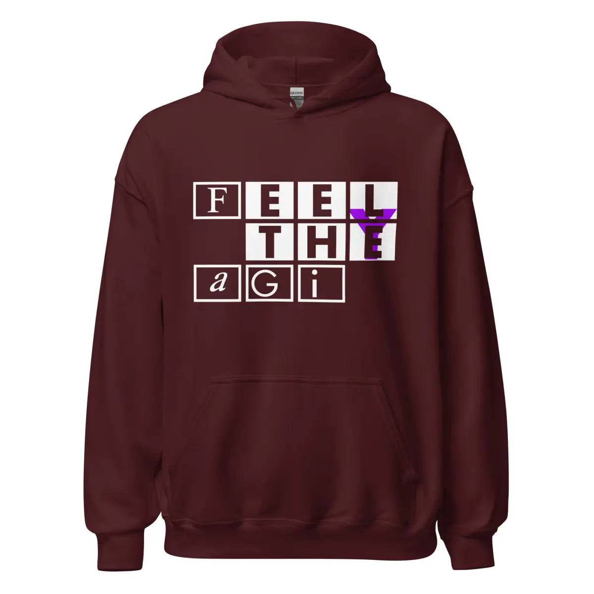 Feel the AGI Hoodie 3 (unisex) - Maroon / M