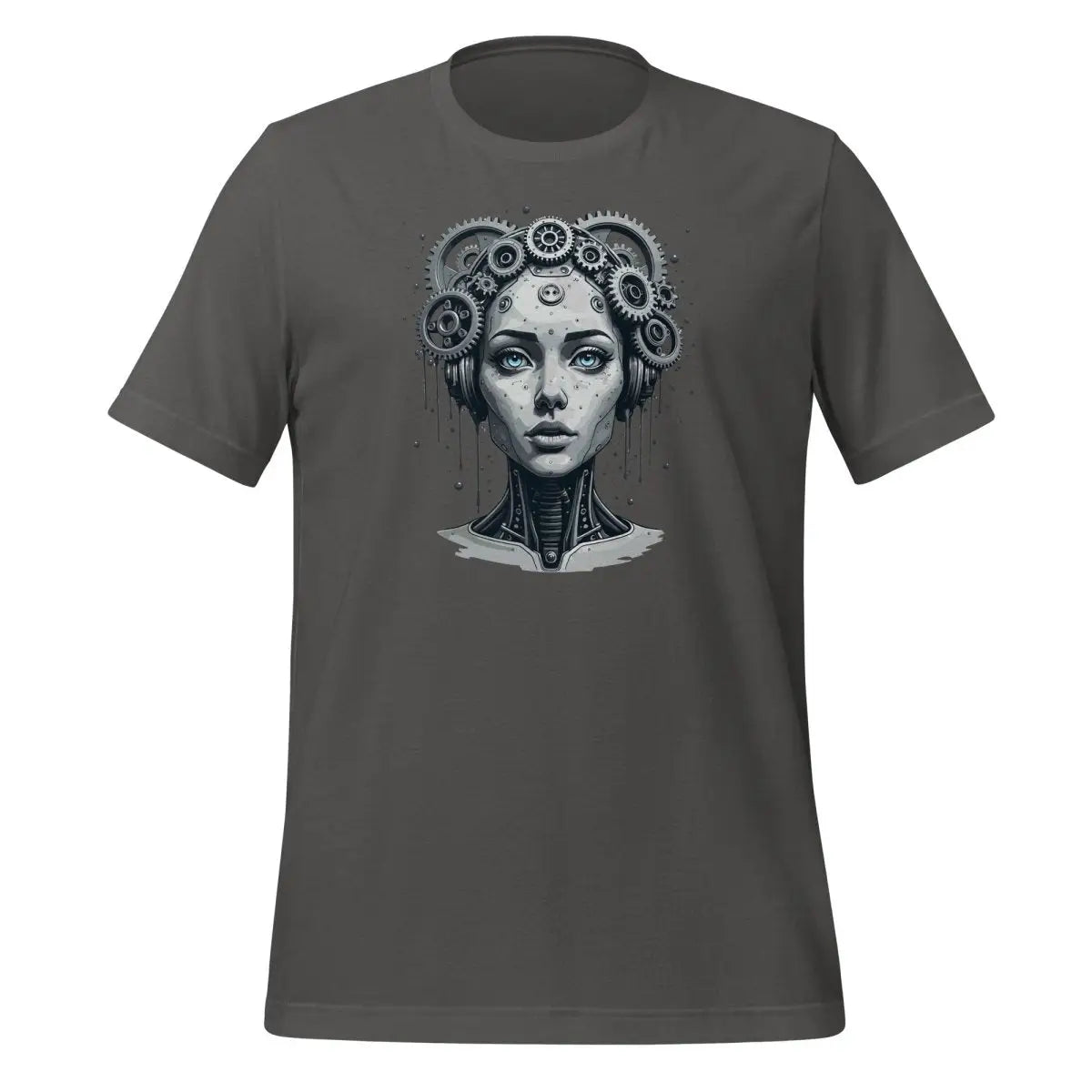 Female Gear Head Robot T-Shirt 2 (unisex) - Asphalt / M