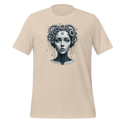 Female Gear Head Robot T-Shirt 2 (unisex) - Soft Cream - AI Store