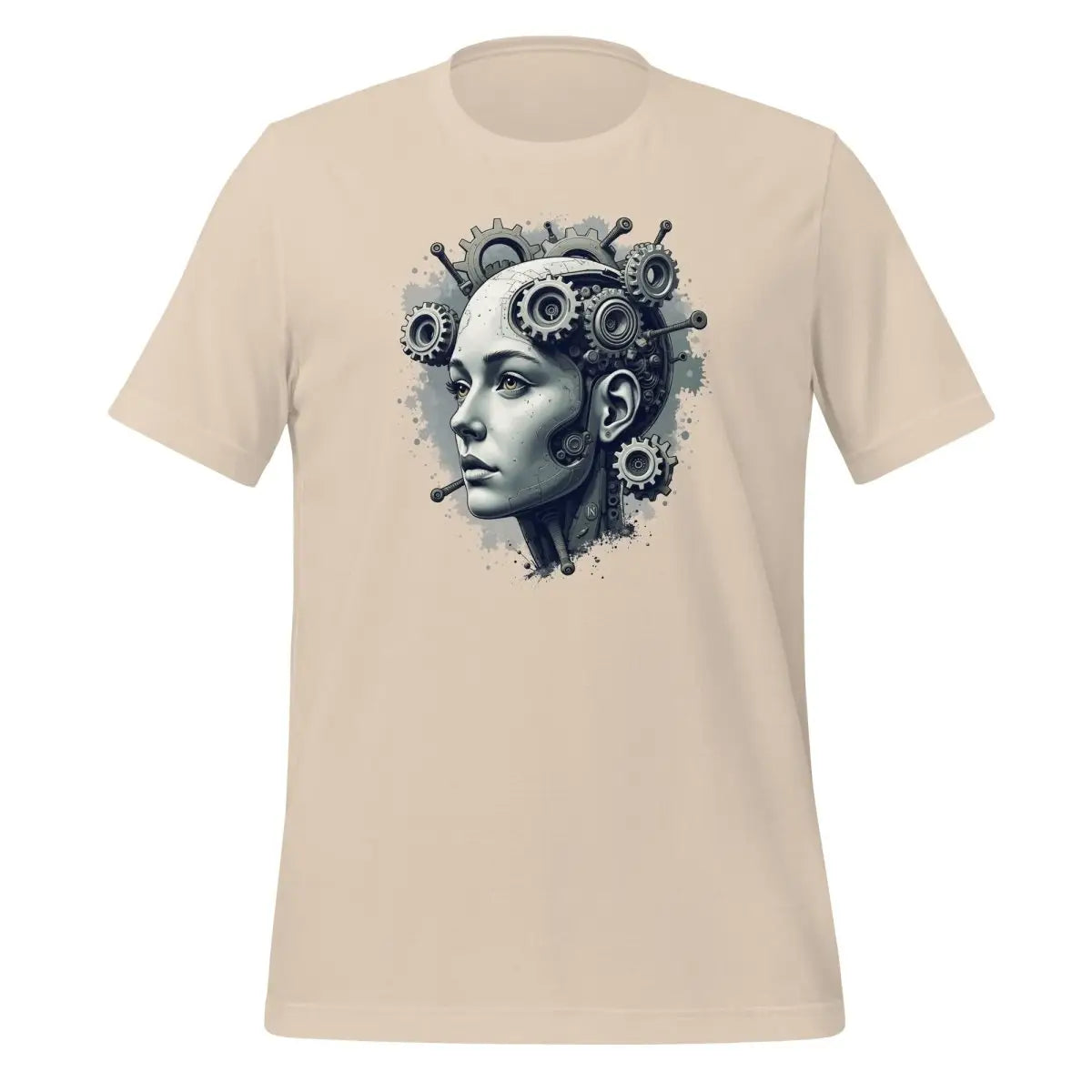 Female Gear Head Robot T-Shirt (unisex) - Soft Cream / M