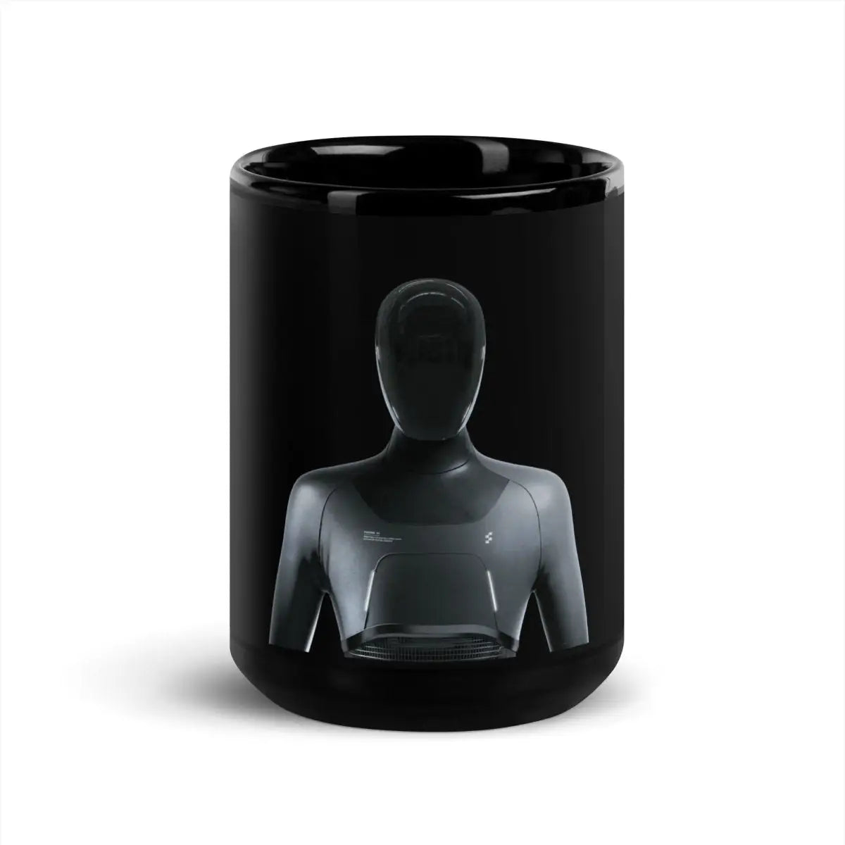 Figure Humanoid Robot Black Glossy Mug - 15 oz