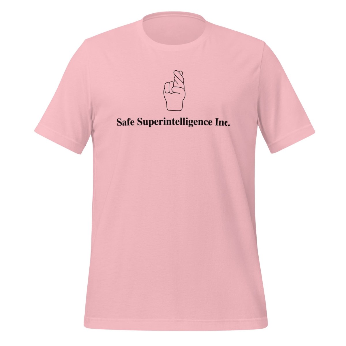 Fingers Crossed to Safe Superintelligence Inc. T-Shirt (unisex) - Pink - AI Store