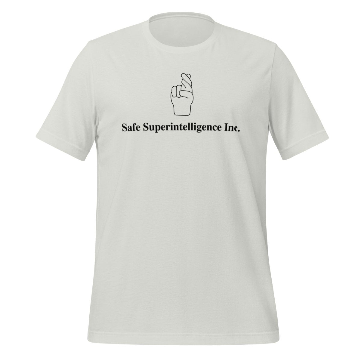 Fingers Crossed to Safe Superintelligence Inc. T-Shirt (unisex) - Silver - AI Store