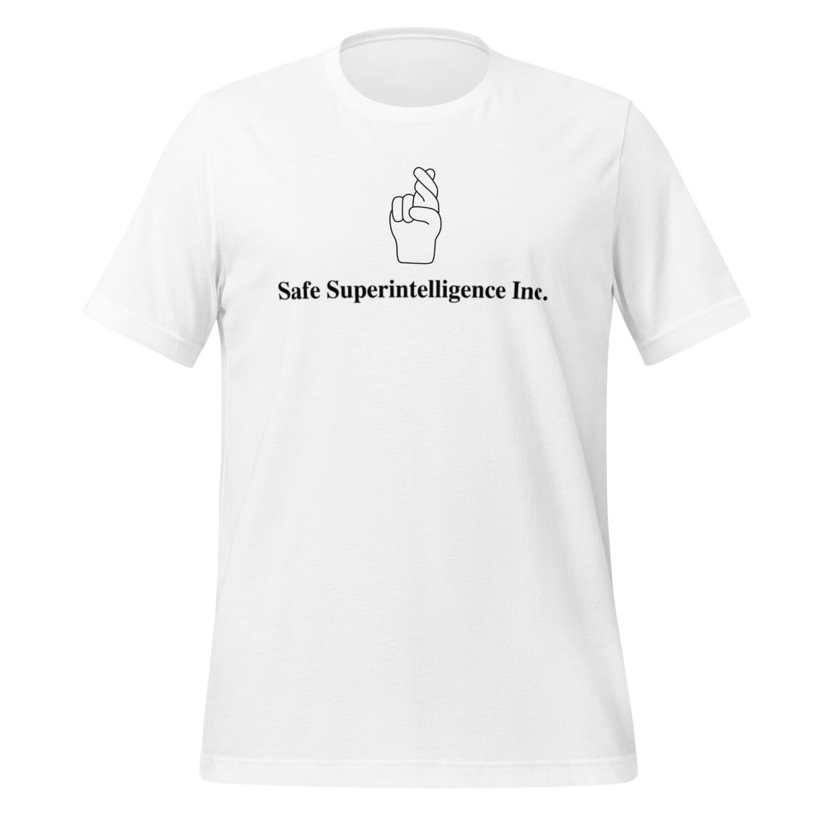 Fingers Crossed to Safe Superintelligence Inc. T-Shirt (unisex) - White - AI Store