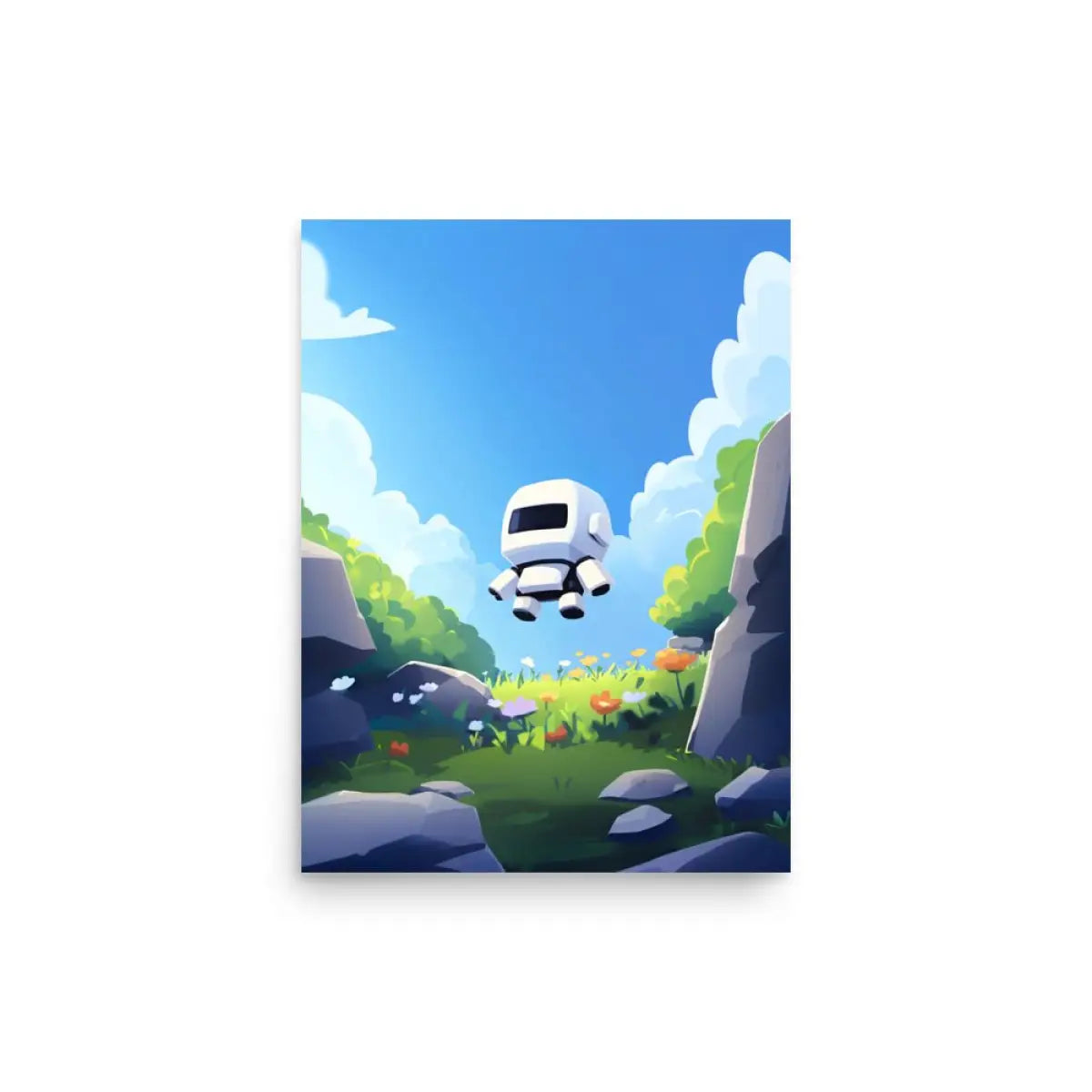 Floating Robot Poster (children) - 12″×16″