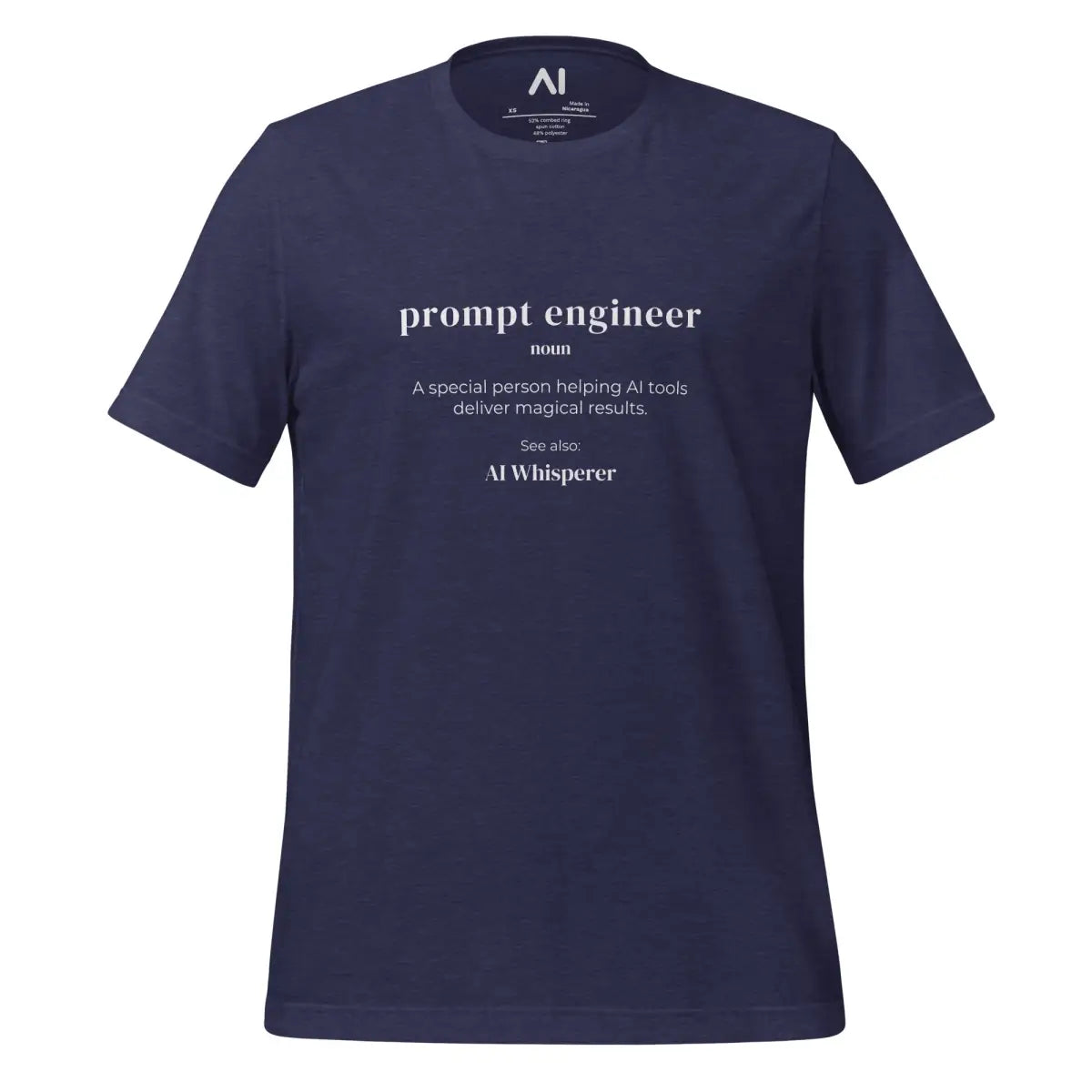 Funny Definition of Prompt Engineer T-Shirt (unisex) - Heather Midnight Navy / M