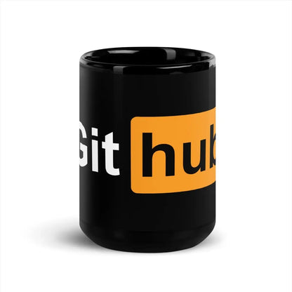 GitHub for Adults Black Glossy Mug - 15 oz