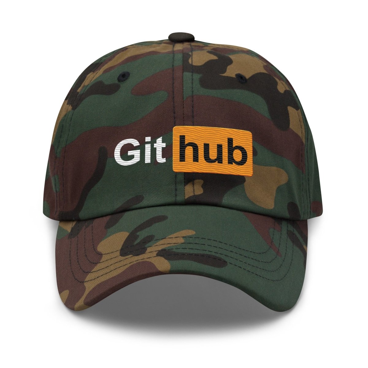 GitHub for Adults Embroidered Cap - Green Camo - AI Store