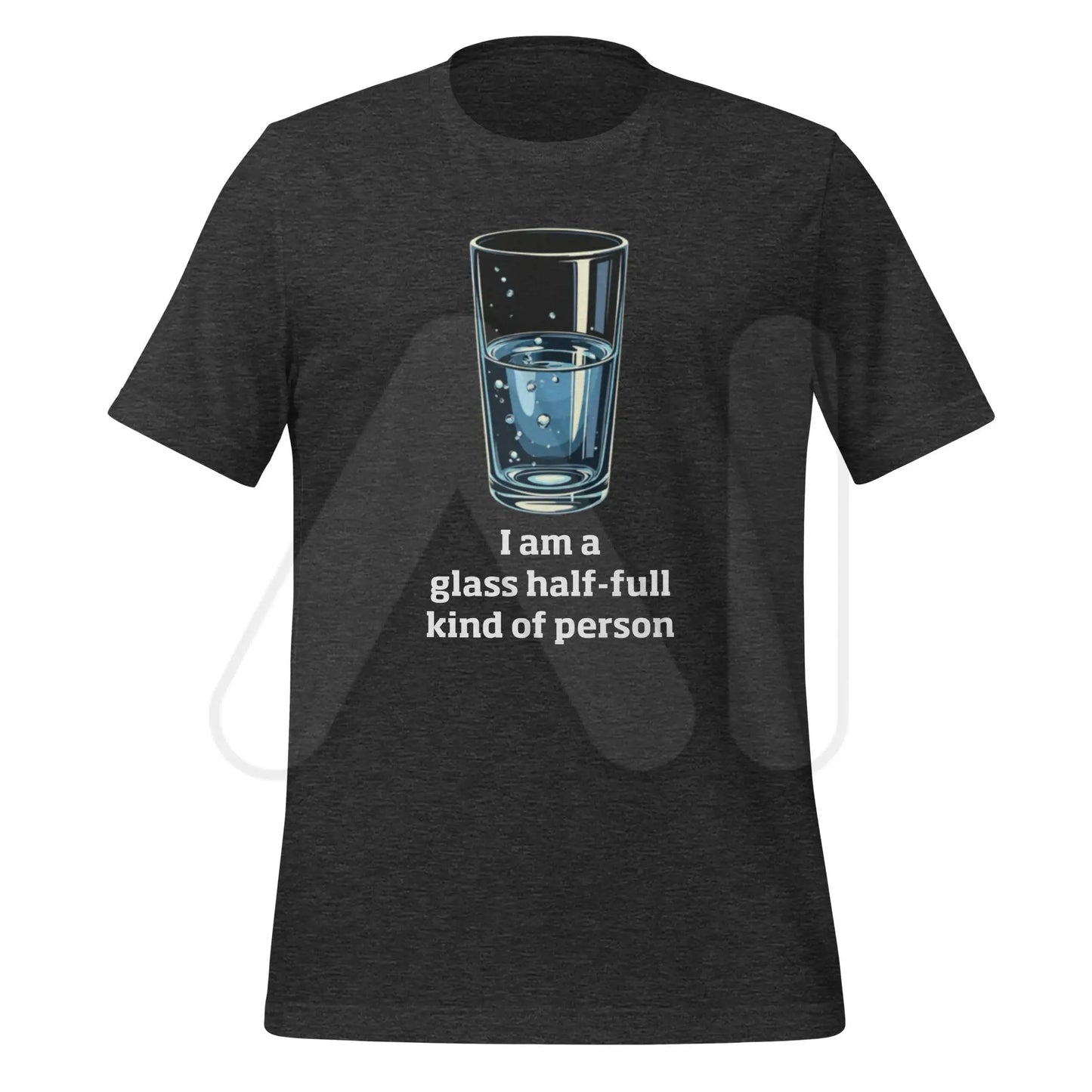 Glass Half-Full Person T-Shirt 2 (unisex) - Dark Grey Heather / M