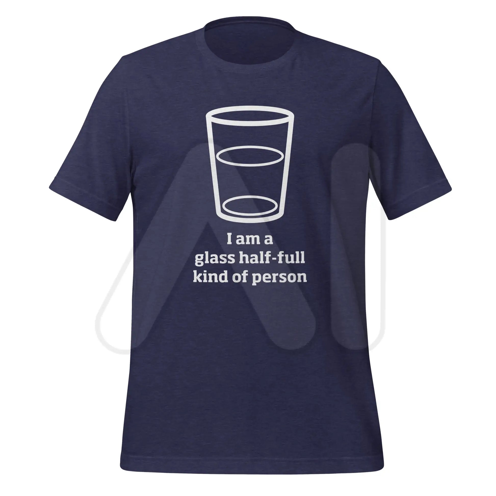 Glass Half-Full Person T-Shirt (unisex) - Heather Midnight Navy / M