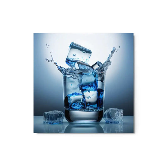 The Glass of Water Metal Print 12″×12″.