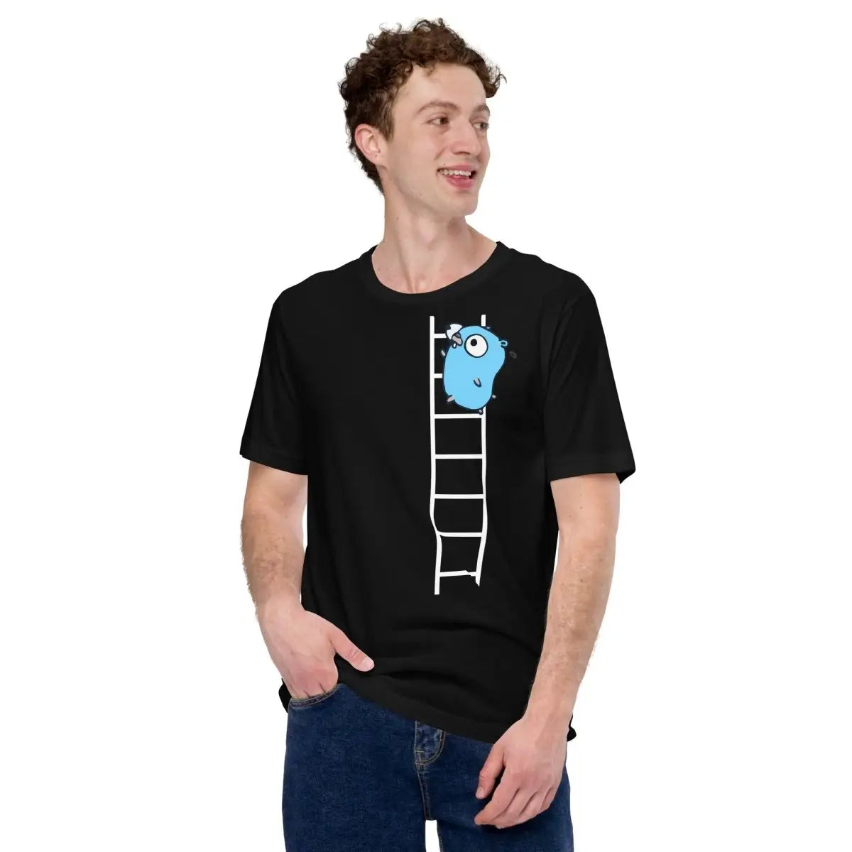 Go Gopher on Ladder T-Shirt (unisex)