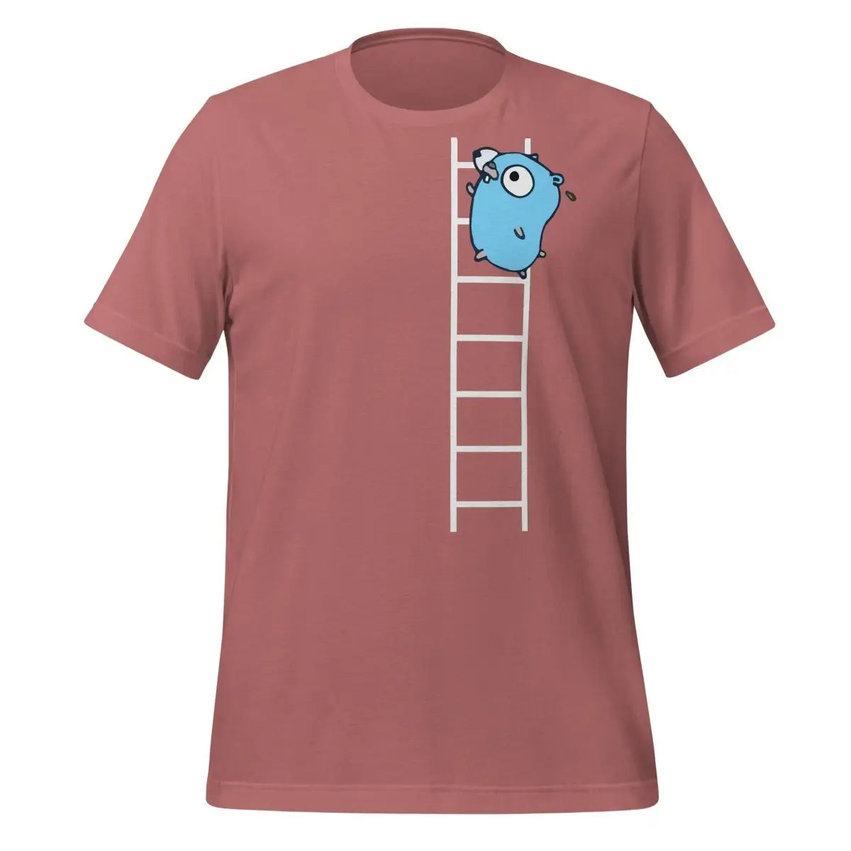 Go Gopher on Ladder T-Shirt (unisex) - Mauve / M