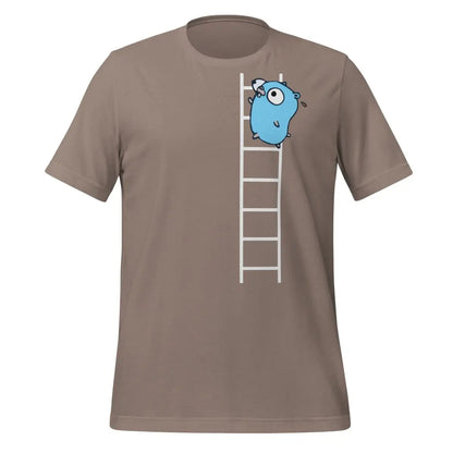 Go Gopher on Ladder T-Shirt (unisex) - Pebble / M