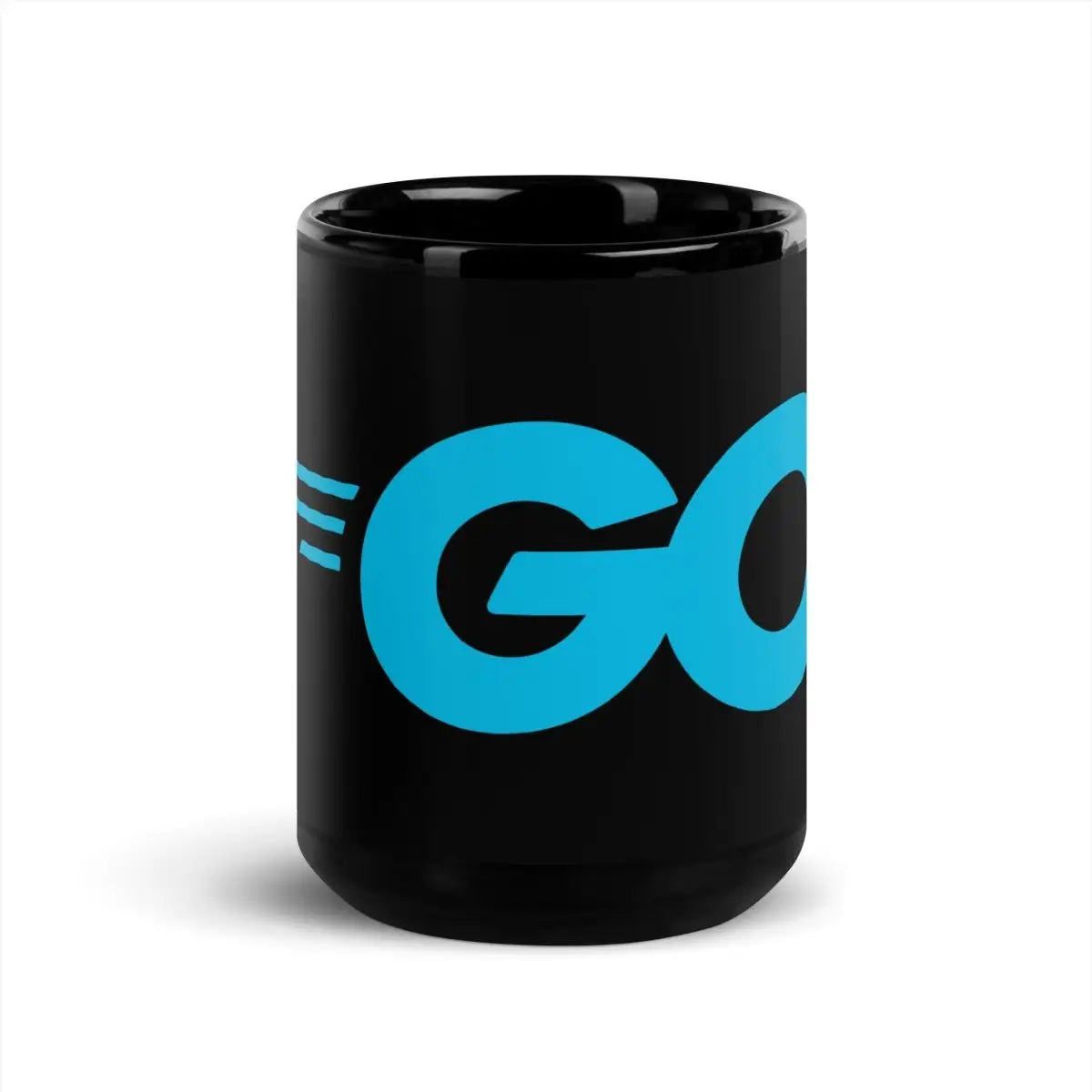 Go Language Logo Black Glossy Mug - 15 oz