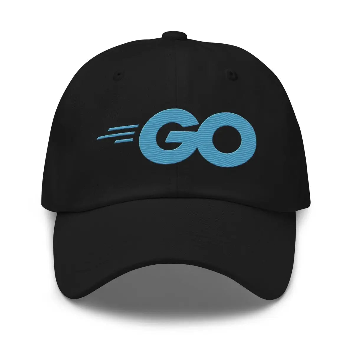 Go Language Logo True-Color Embroidered Cap - Black