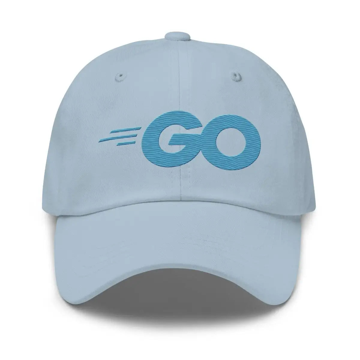 Go Language Logo True-Color Embroidered Cap - Light Blue