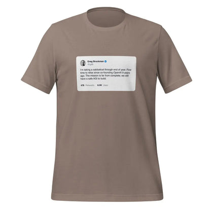 Greg Brockman 2024 Sabbatical X Post T-Shirt (unisex) - Pebble / M