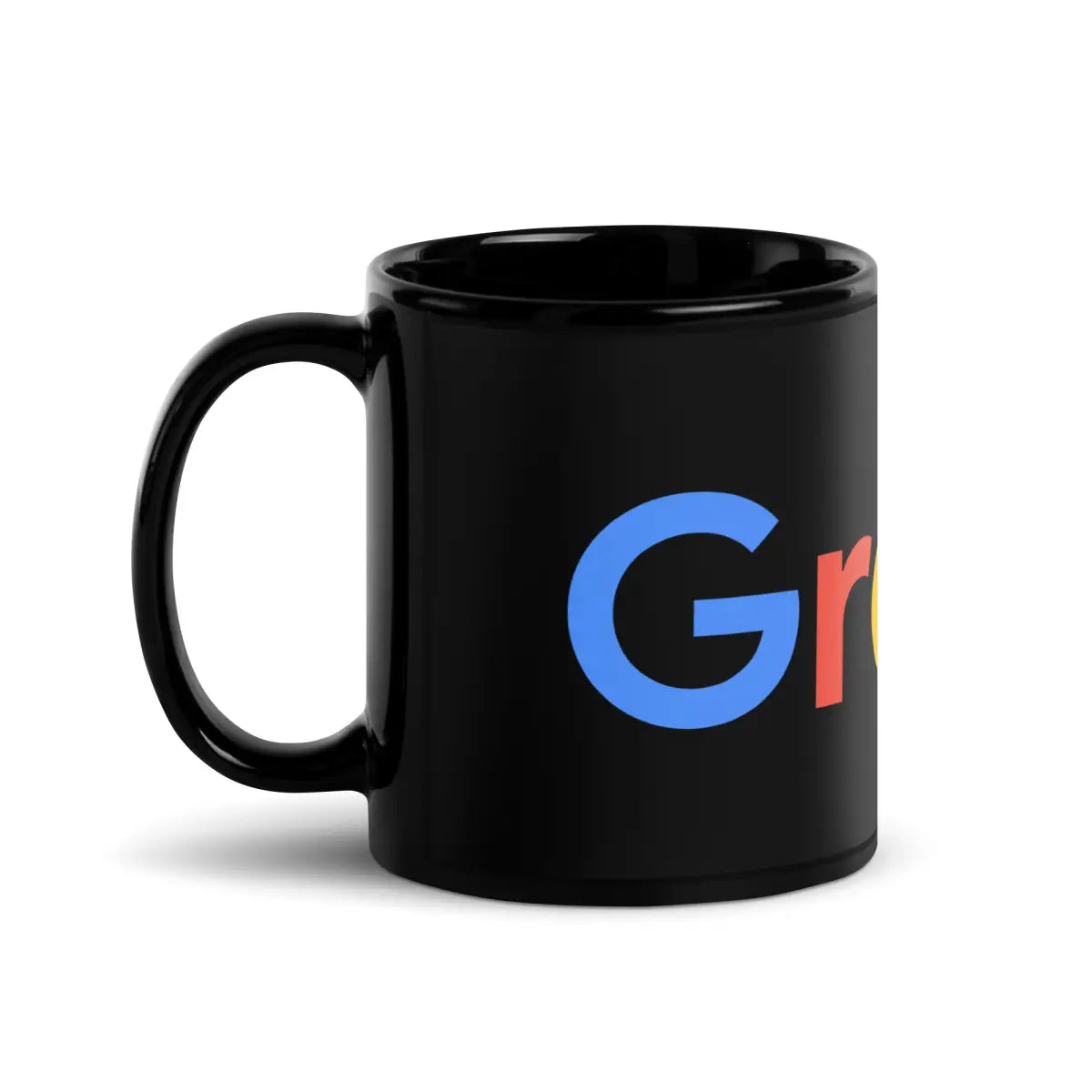 Grok 3 Search Logo Black Glossy Mug - 11 oz