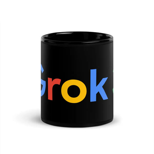 The Grok 3 Search Logo Black Glossy Mug 11 Oz.