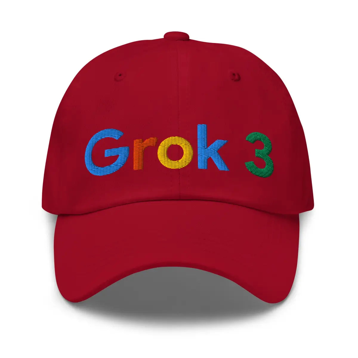 Grok 3 Search Logo Cap - Cranberry