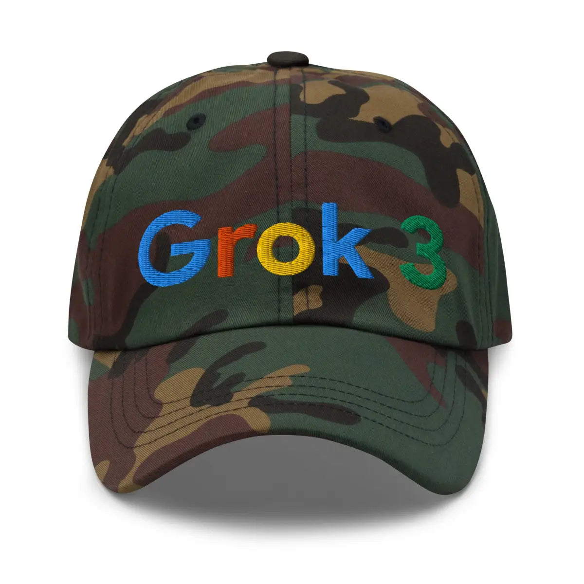 Grok 3 Search Logo Cap - Green Camo