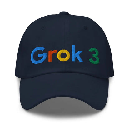 Grok 3 Search Logo Cap - Navy