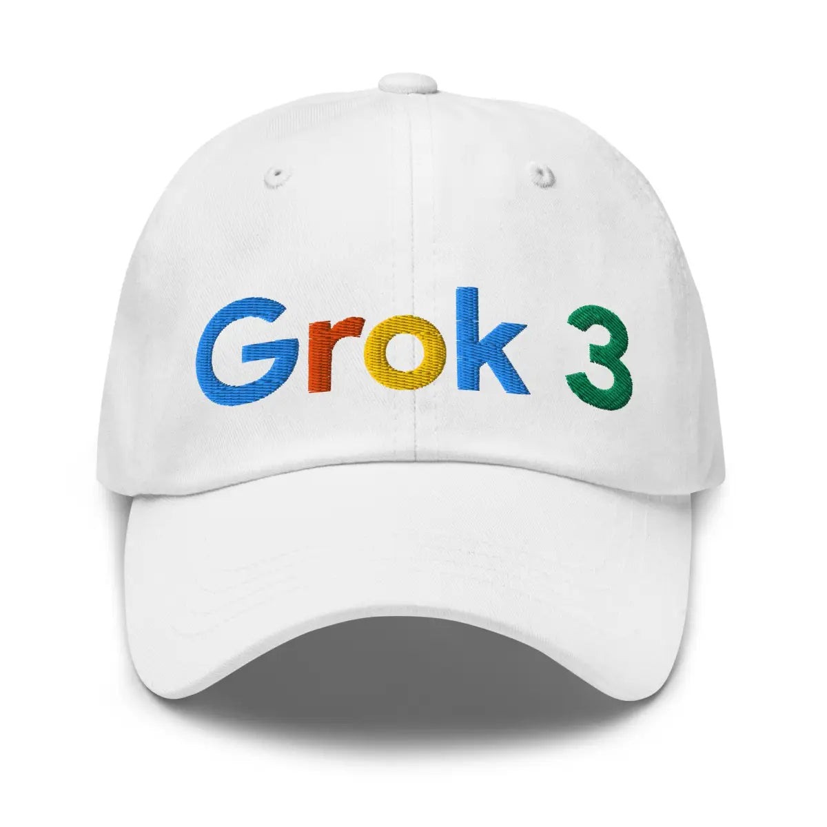 Grok 3 Search Logo Cap - White