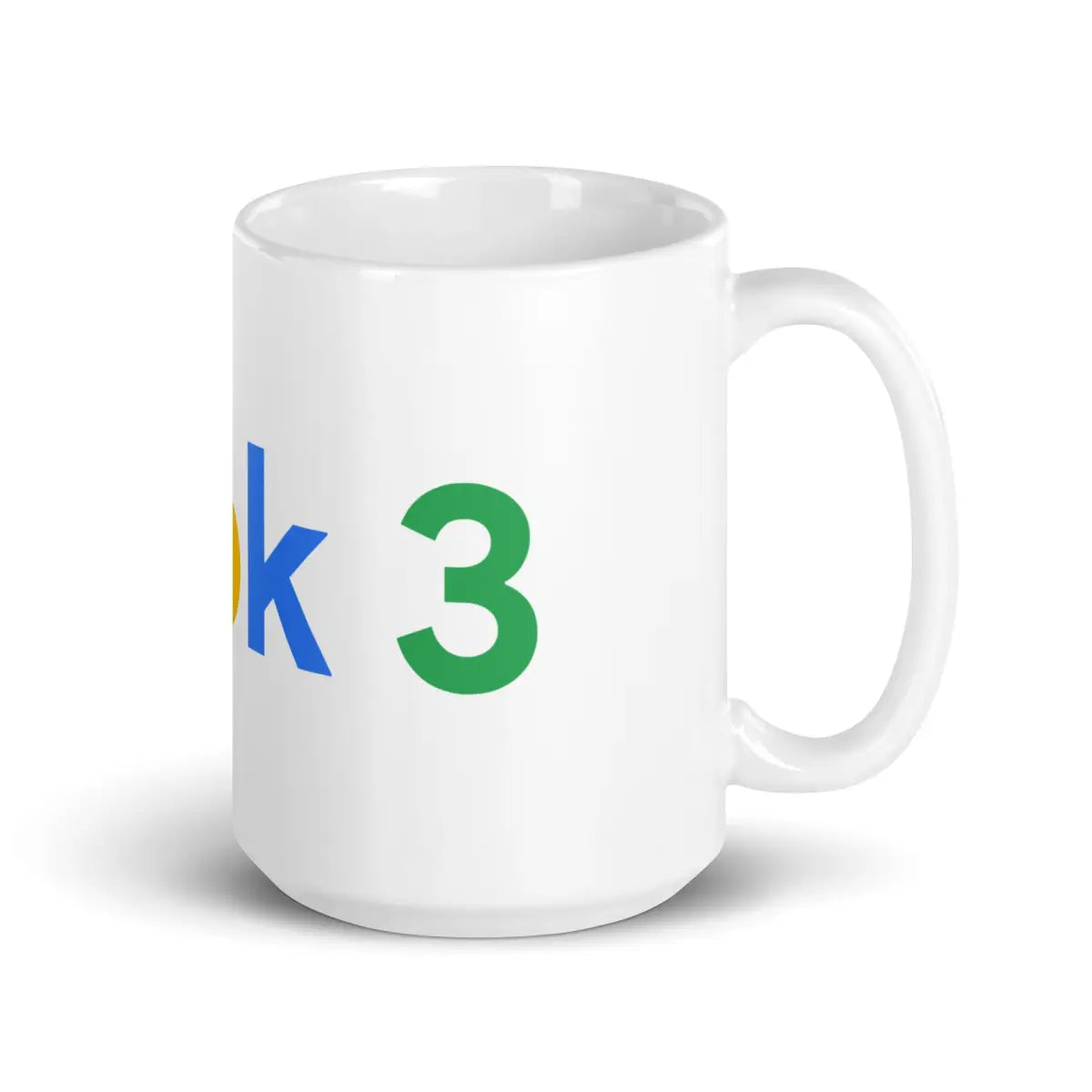 Grok 3 Search Logo White Glossy Mug - 15 oz