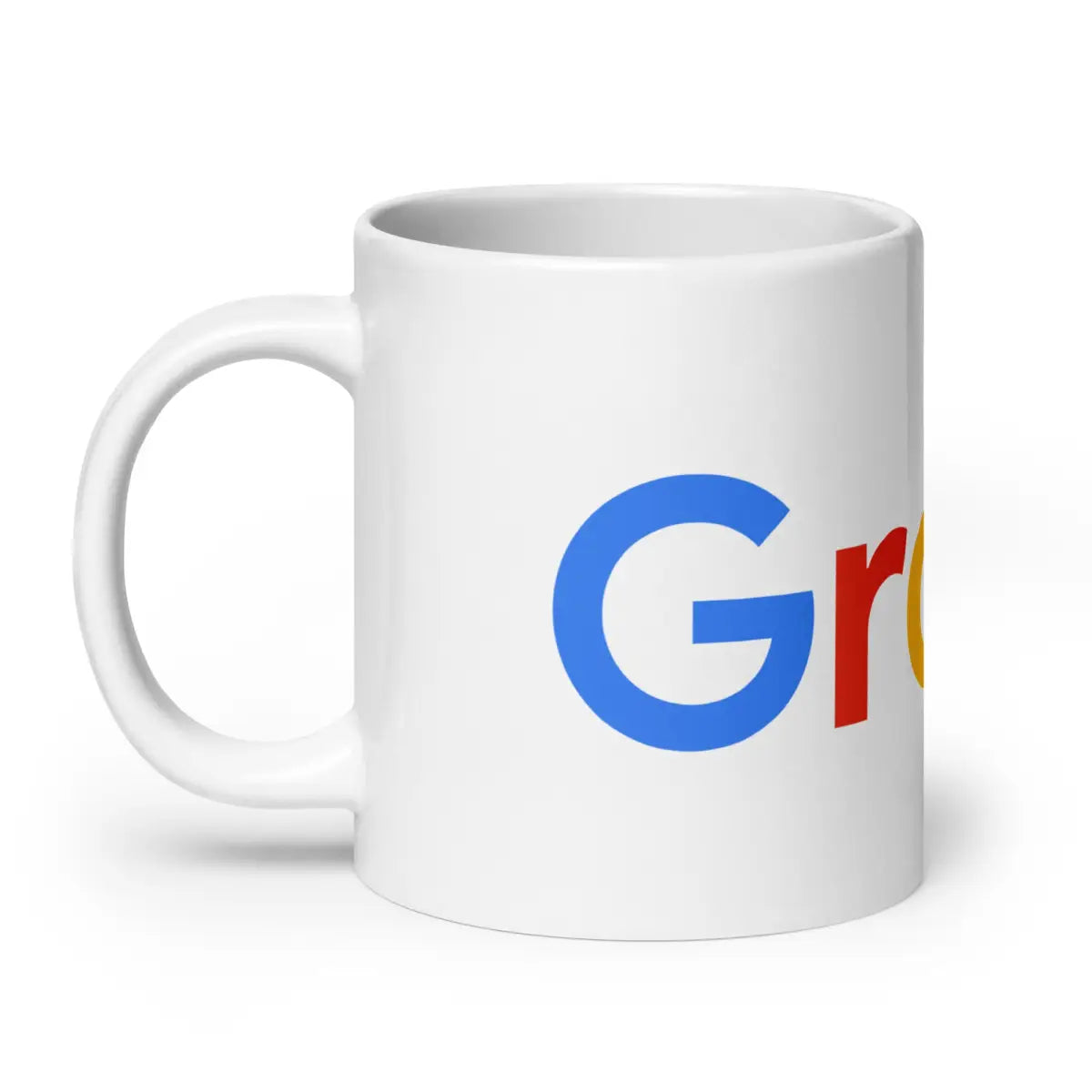 Grok 3 Search Logo White Glossy Mug