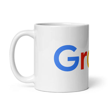 Grok 3 Search Logo White Glossy Mug