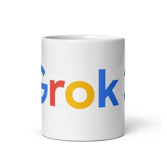 The Grok 3 Search Logo White Glossy Mug 11 Oz.