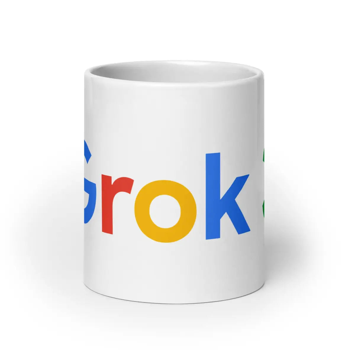 Grok 3 Search Logo White Glossy Mug