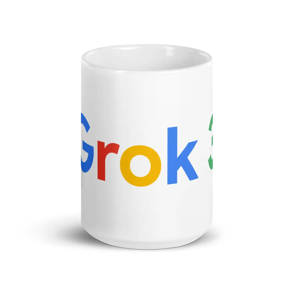 Grok 3 Search Logo White Glossy Mug