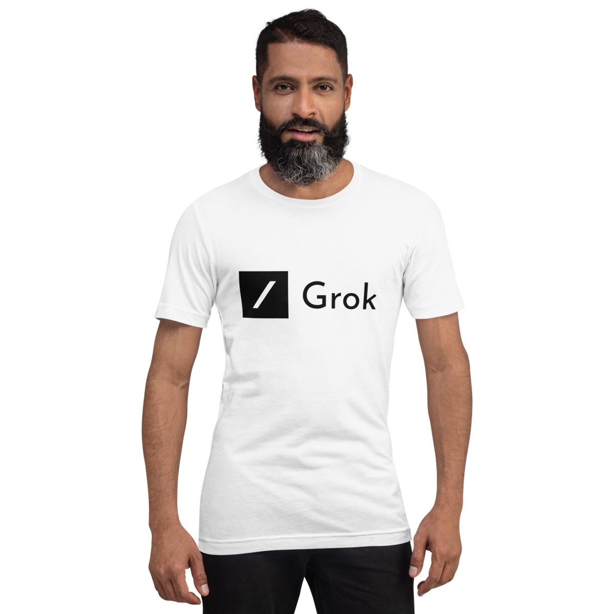 Grok Black Logo T - Shirt (unisex) - White - AI Store