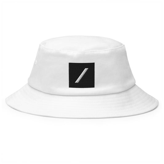 Grok Icon Embroidered Bucket Hat - White - AI Store