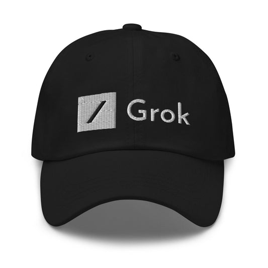 Grok Logo Embroidered Cap - Black - AI Store