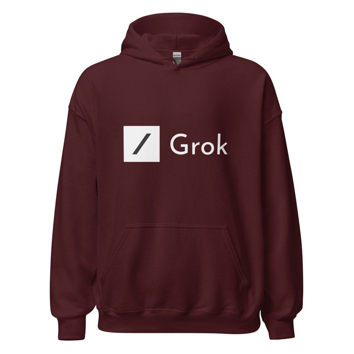 Grok Logo Hoodie (unisex) - Maroon - AI Store