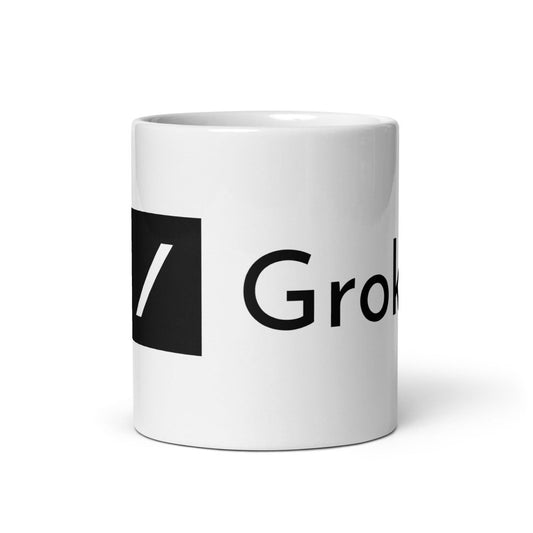 Grok Logo on White Glossy Mug - 11 oz - AI Store