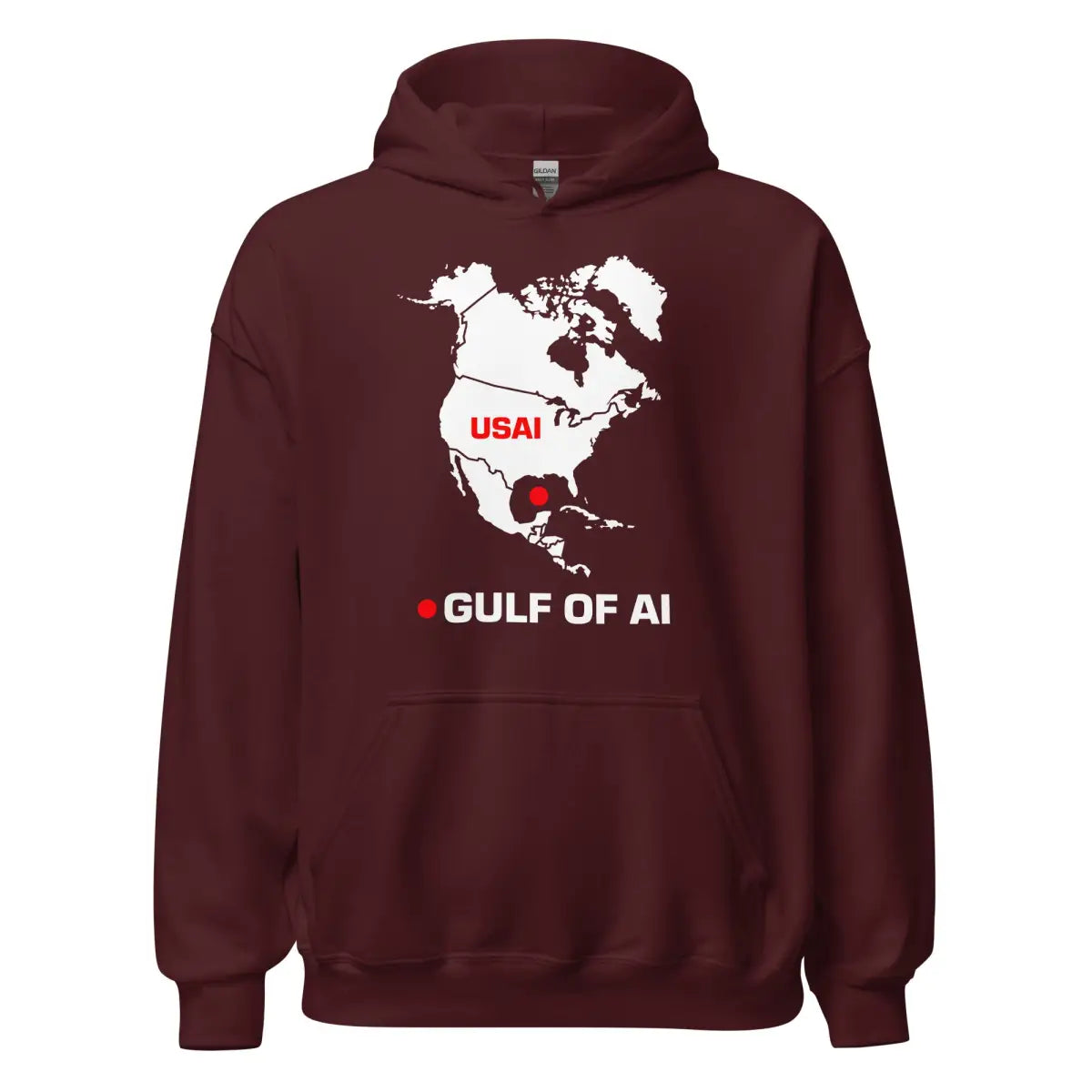 Gulf of AI Hoodie (unisex) - Maroon / M