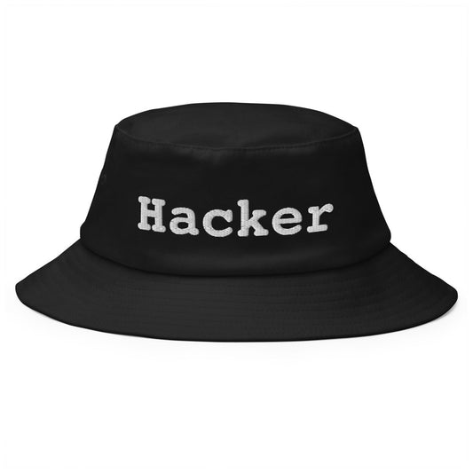 Hacker Embroidered Bucket Hat - Black - AI Store