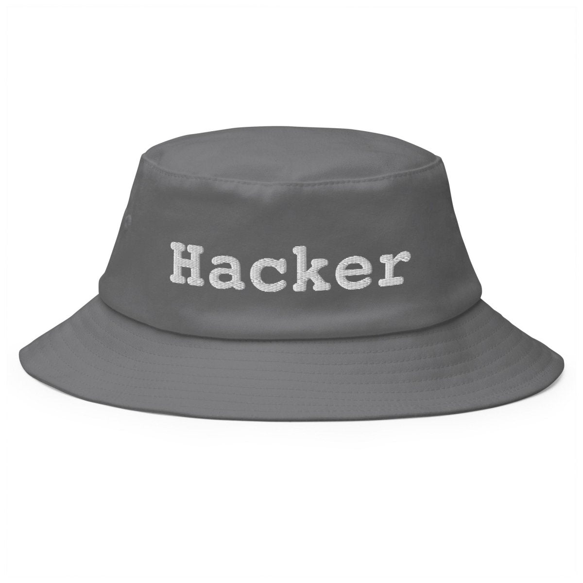 Hacker Embroidered Bucket Hat - Grey - AI Store