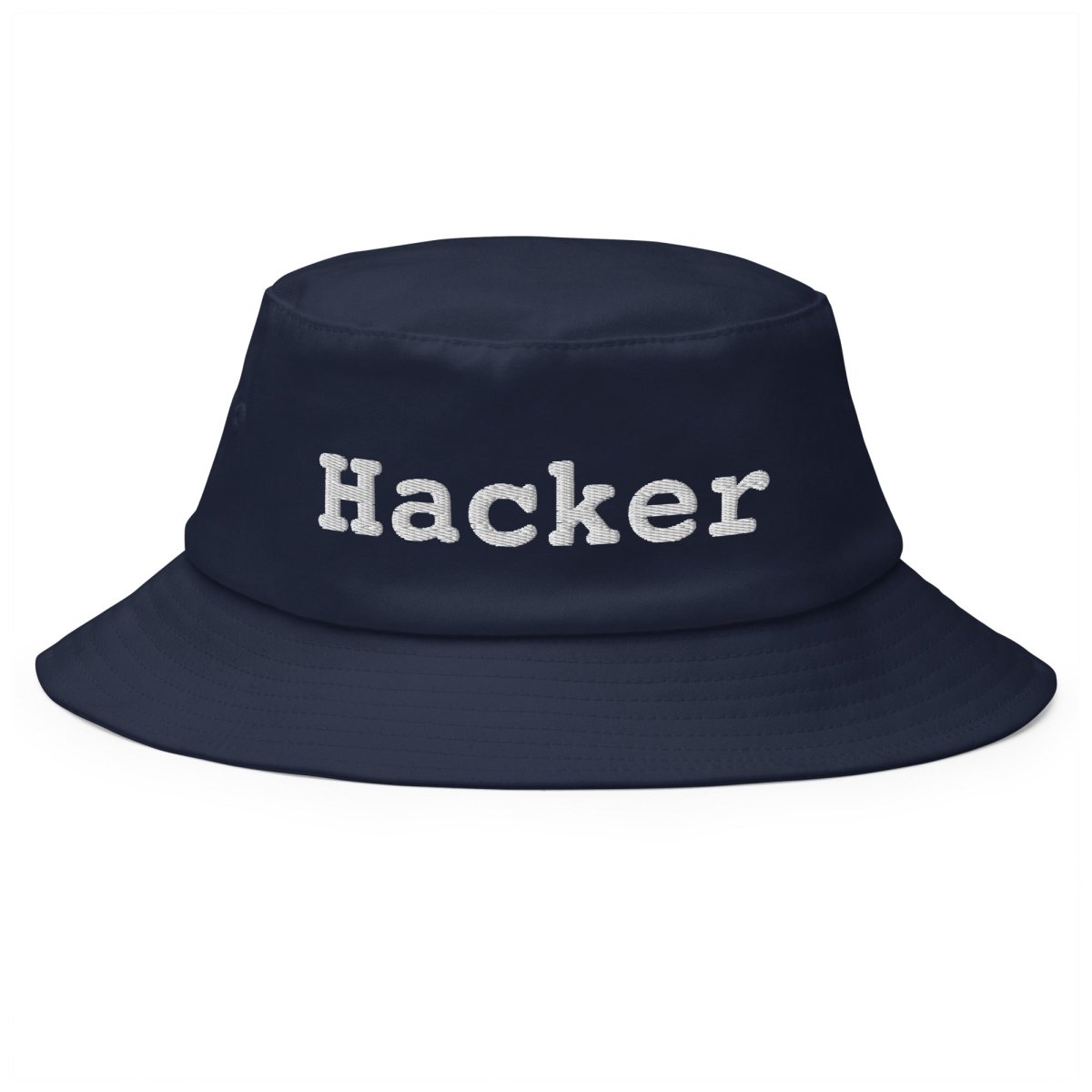 Hacker Embroidered Bucket Hat - Navy - AI Store