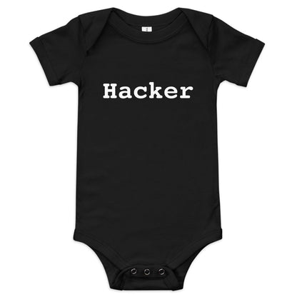 Hacker Short Sleeve One - Piece (baby) - Black - AI Store