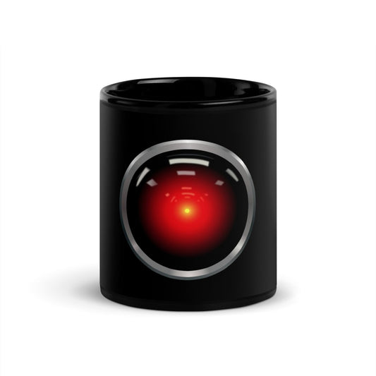 HAL 9000 Black Glossy Mug - 11 oz - AI Store