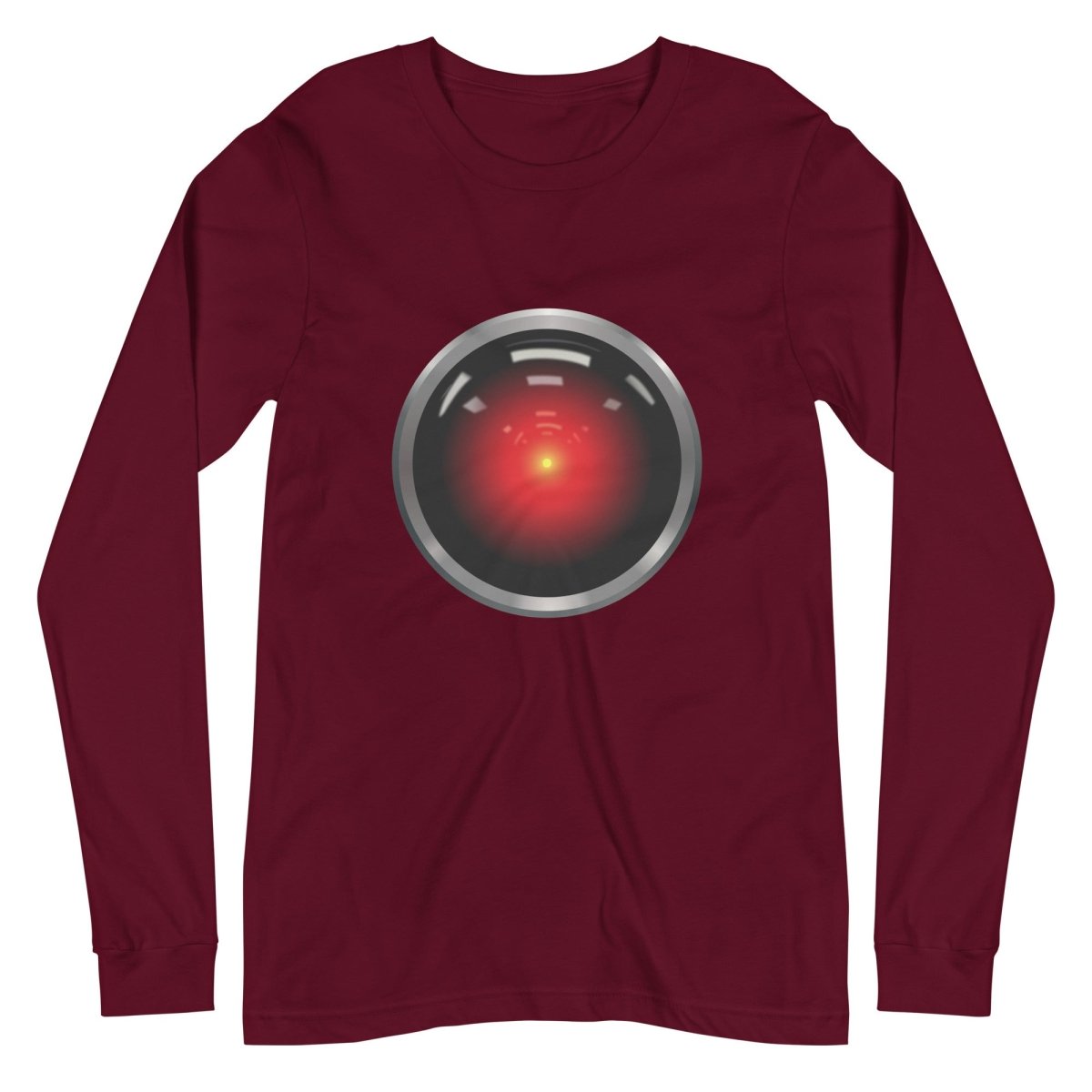 HAL 9000 Long Sleeve T - Shirt (unisex) - Maroon - AI Store