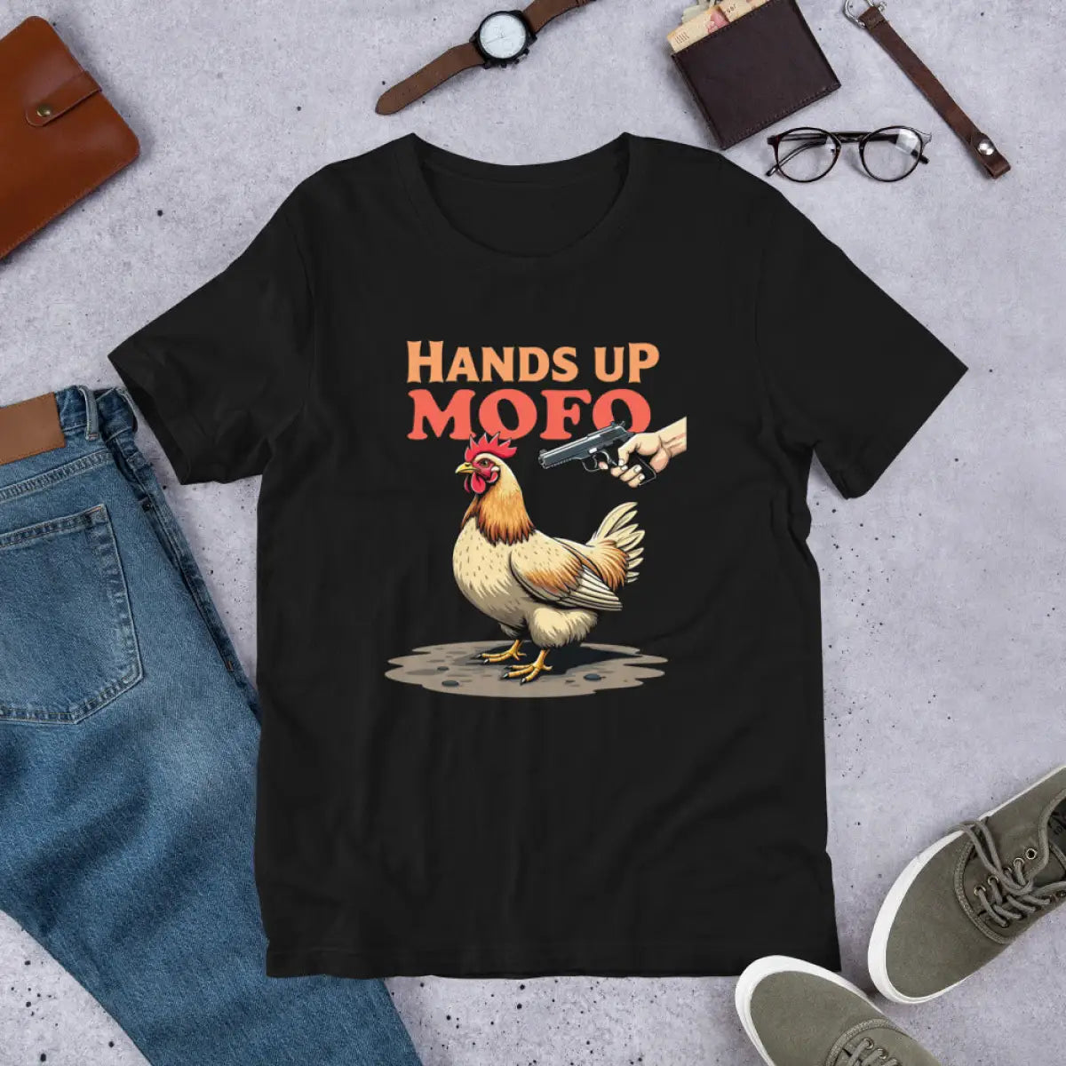 HANDS UP MOFO Chicken T-Shirt (unisex)