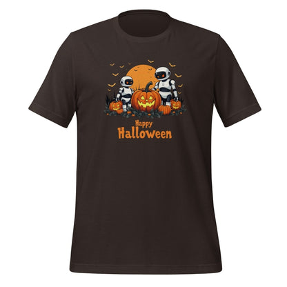 Happy Halloween Robots T-Shirt 3 (unisex) 🎃 - Brown - AI Store