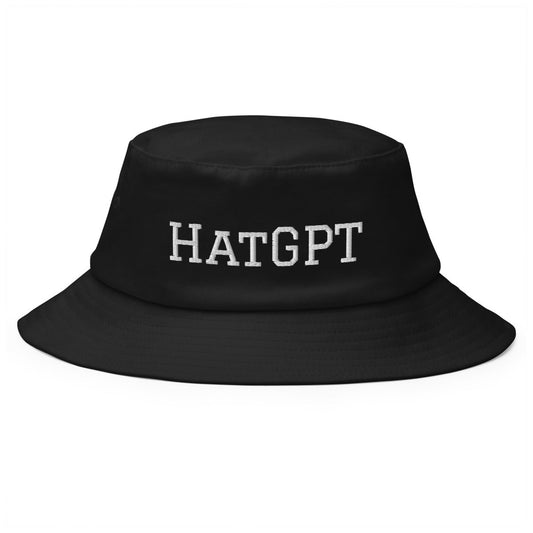 HatGPT Embroidered Bucket Hat - Black - AI Store
