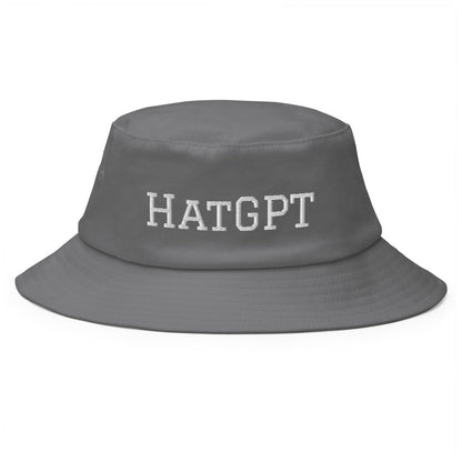 HatGPT Embroidered Bucket Hat - Grey - AI Store